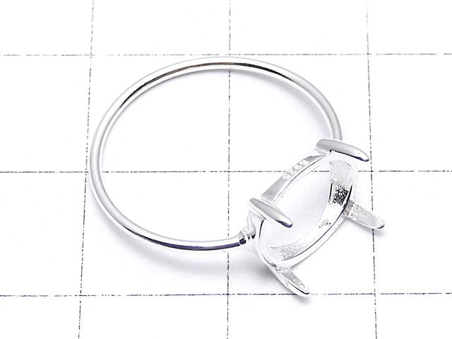 [Video]Silver925 Ring Frame (Prong Setting) Horizontal Oval 10x8mm No.11 No coating 1pc