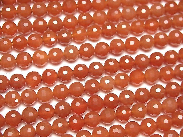 High Quality!  Carnelian AAA 128Faceted Round 8mm 1strand beads (aprx.15inch/37cm)