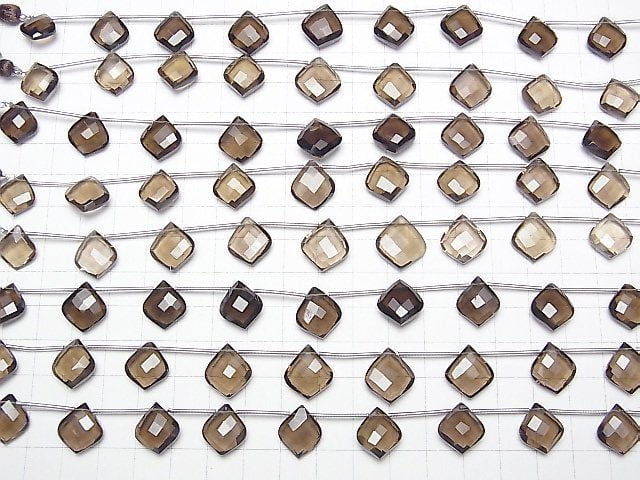 [Video]High Quality Smoky Quartz AAA Transformed Faceted Pear Shape 1strand (8pcs)