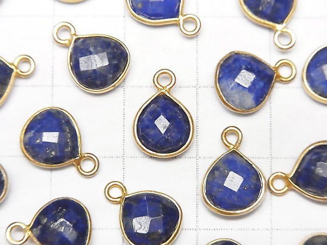 [Video]Lapislazuli AA++ Bezel Setting Chestnut Shape 9x9mm 18KGP 3pcs