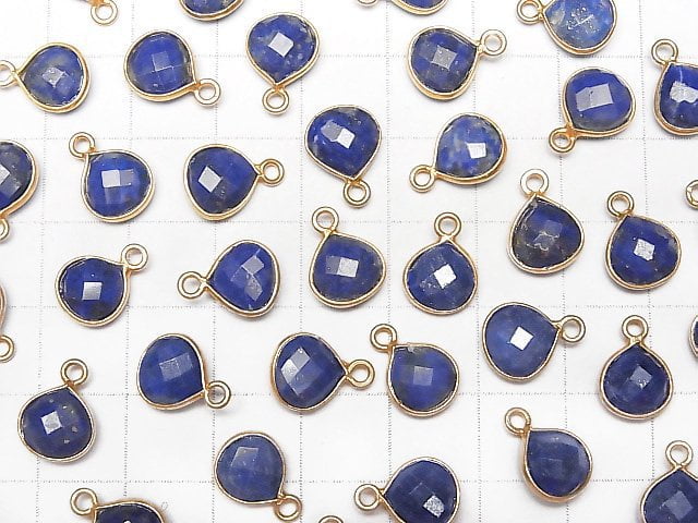 [Video]Lapislazuli AA++ Bezel Setting Chestnut Shape 9x9mm 18KGP 3pcs