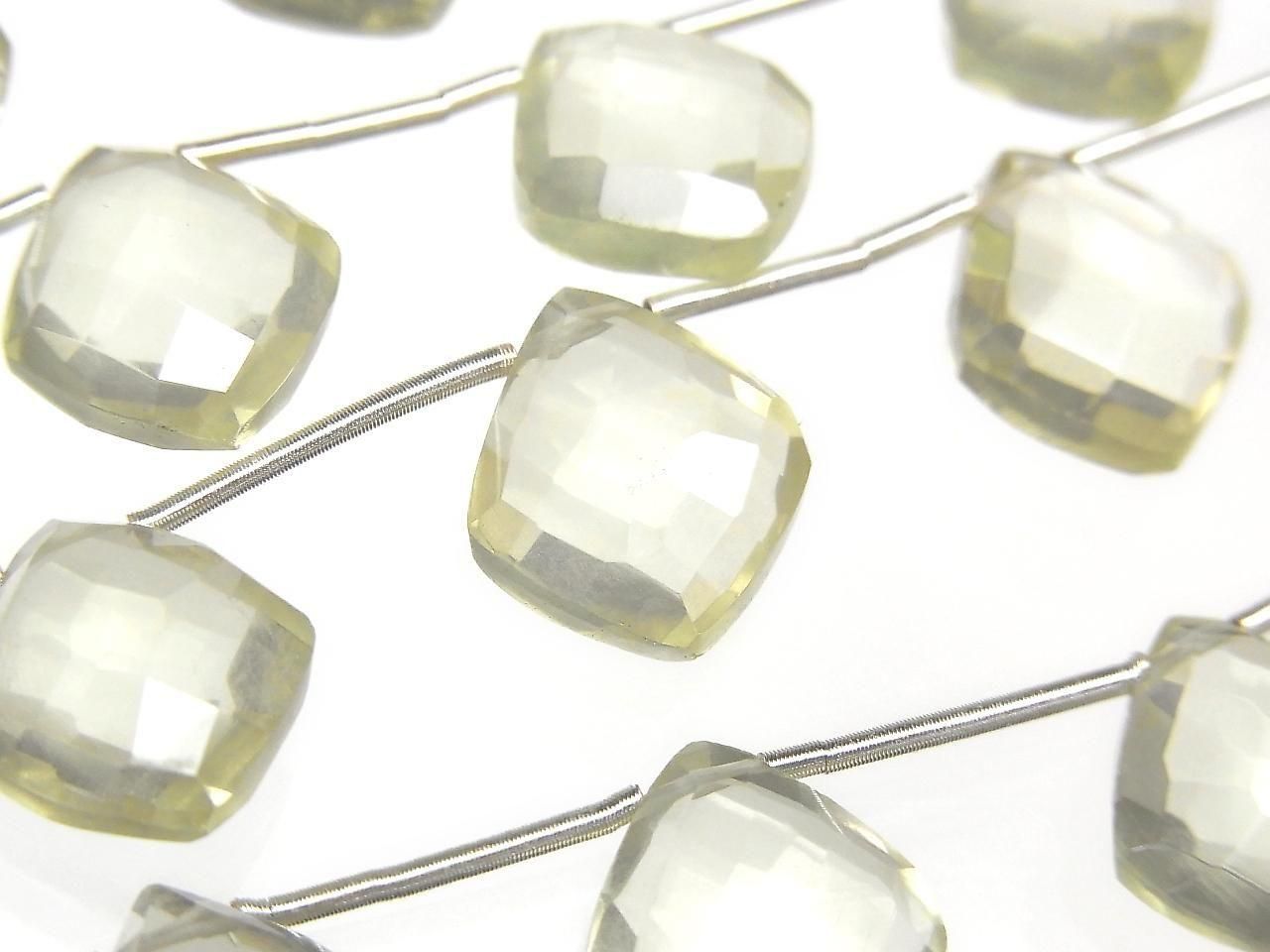 Perles en forme de poire facettées en quartz citron de très haute qualité AAA, 1 rang (8 pièces)