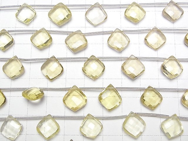 [Video]High Quality Lemon Quartz AAA Transformed Faceted Pear Shape 1strand (8pcs )