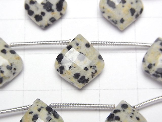 [Video]High Quality Dalmatian Jasper Transformed Faceted Pear Shape 1strand (8pcs )