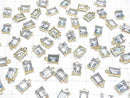 [Video]High Quality Sky Blue Topaz AAA- Bezel Setting Rectangle Faceted 9x7mm 18KGP 1pc