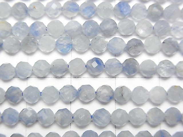 [Video]High Quality! Kyanite AA Faceted Round 4mm 1strand beads (aprx.15inch/37cm)