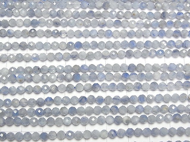 [Video]High Quality! Kyanite AA Faceted Round 4mm 1strand beads (aprx.15inch/37cm)