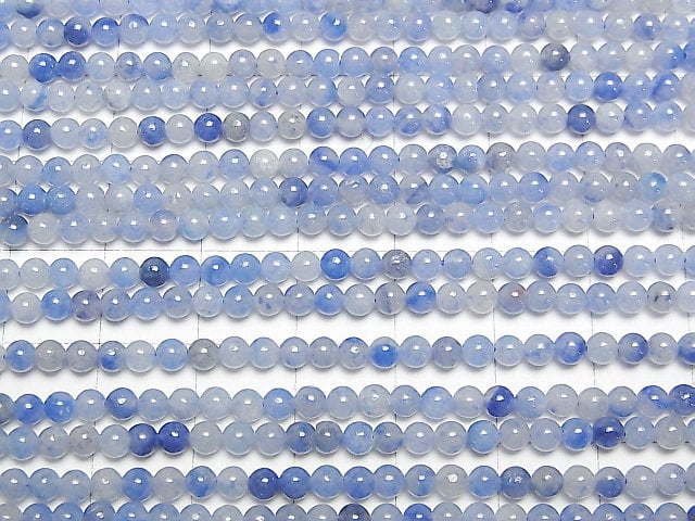 [Video] Brazilian Blue Quartz Round 3mm 1strand beads (aprx.15inch/38cm)