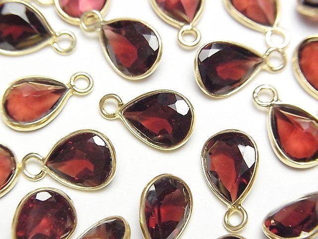 Bezel Setting, Garnet, Pear Shape Gemstone Beads