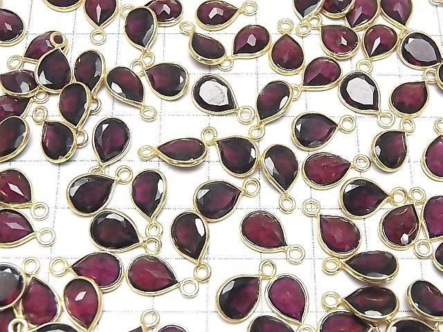 高品質粉紫色石榴石 AAA - 扁平鑲嵌梨形刻面 10x8 毫米 18KGP 2 件