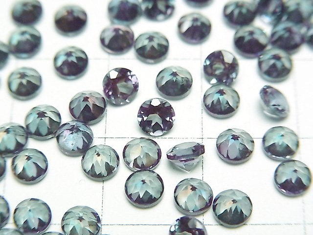 [Video]Synthetic Alexandrite AAA Loose stone Round Faceted 4x4mm 1pc