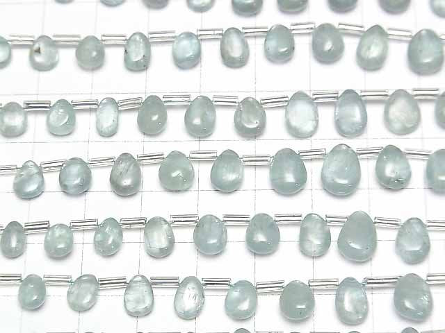 [Video]High Quality Sky Kyanite AA++ Pear shape (Smooth) 1strand beads (aprx.7inch/17cm)