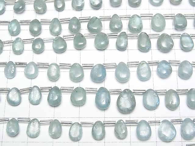 [Video]High Quality Sky Kyanite AA++ Pear shape (Smooth) 1strand beads (aprx.7inch/17cm)
