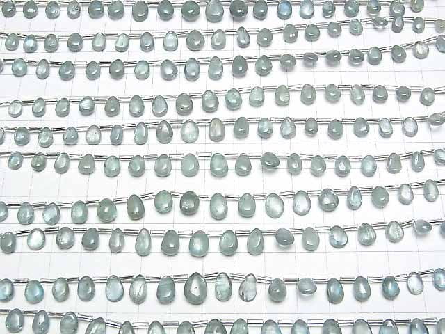 [Video]High Quality Sky Kyanite AA++ Pear shape (Smooth) 1strand beads (aprx.7inch/17cm)