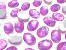 [Video] White Shell x Crystal AAA Oval Faceted Cabochon 18x13mm [Pink Purple] 2pcs