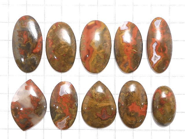 [Video][One of a kind] Sean Agate Cabochon 10pcs Set NO.91