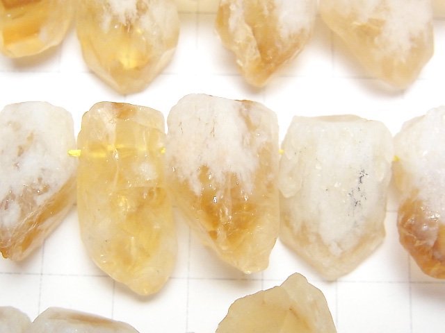 [Video] Citrine Point Rough Rock Nugget 1strand beads (aprx.15inch/36cm)