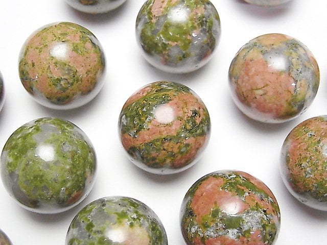 Round, Unakite Gemstone Beads