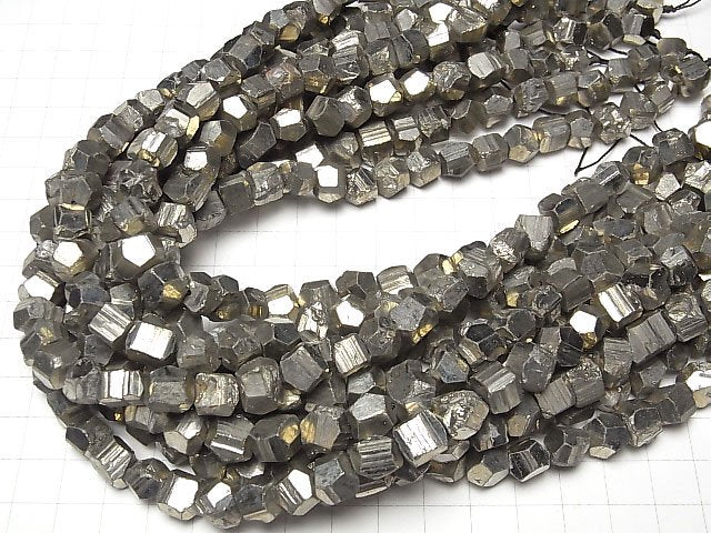[Video] Pyrite Rough Faceted Nugget half or 1strand (aprx.15inch/37cm)