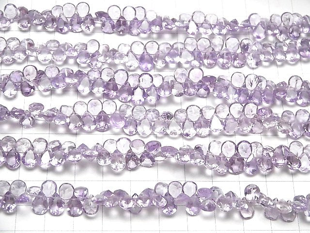 [Video]High Quality Pink Amethyst AAA Pear shape Faceted half or 1strand beads (aprx.6inch/16cm)