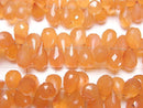[Video]High Quality Carnelian AA++ Drop Faceted Briolette half or 1strand beads (aprx.7inch/19cm)