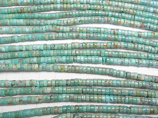 [Video]Turquoise AA++ Roundel (Heishi) 4x4x2mm half or 1strand beads (aprx.15inch/38cm)