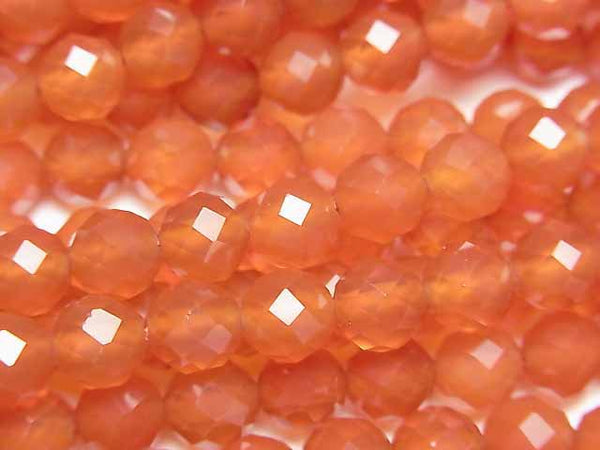 [Video]High Quality! Carnelian AAA 64Faceted Round 6mm 1strand beads (aprx.15inch/36cm)