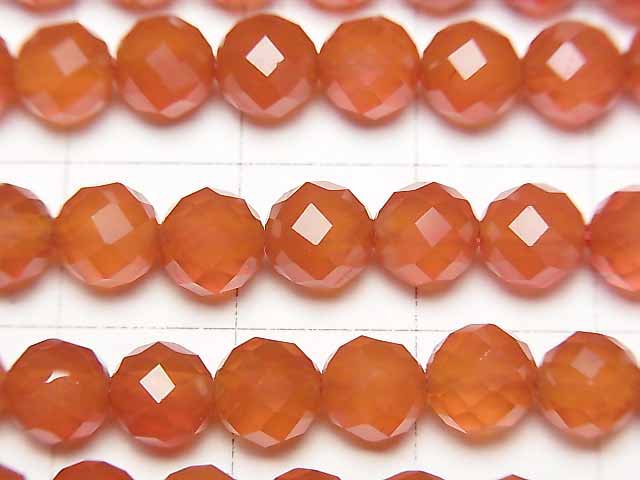 [Video]High Quality! Carnelian AAA 64Faceted Round 6mm 1strand beads (aprx.15inch/36cm)