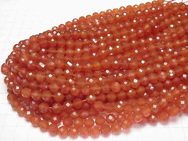 [Video]High Quality! Carnelian AAA 64Faceted Round 8mm 1strand beads (aprx.15inch/36cm)