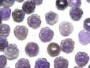 [Video] Amethyst AA Rose 8mm [Half Drilled Hole ] 4pcs