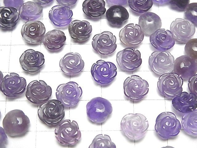 [Video] Amethyst AA Rose 8mm [Half Drilled Hole ] 4pcs