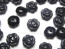[Video] Blue Golden Sand Stone Rose 8mm [Half Drilled Hole ] 4pcs