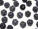 [Video] Blue Golden Sand Stone Rose 8mm [Half Drilled Hole ] 4pcs