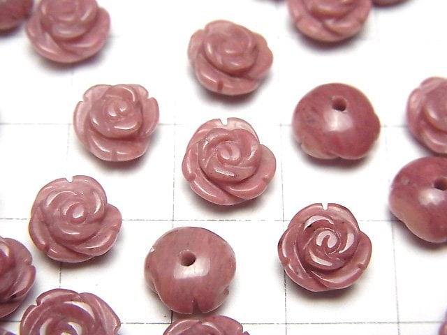 [Video]Siliceous Schist AAA Rose 8mm [Half Drilled Hole ] 4pcs