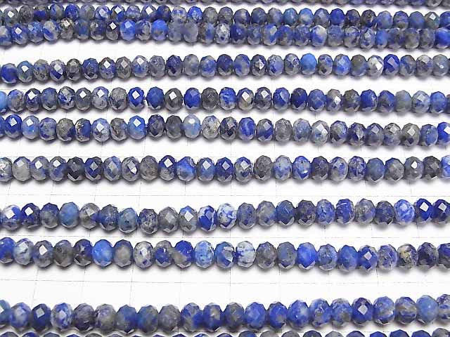 [Video]High Quality! Lapislazuli AA Faceted Button Roundel 5.5x5.5x4mm 1strand beads (aprx.15inch/36cm)