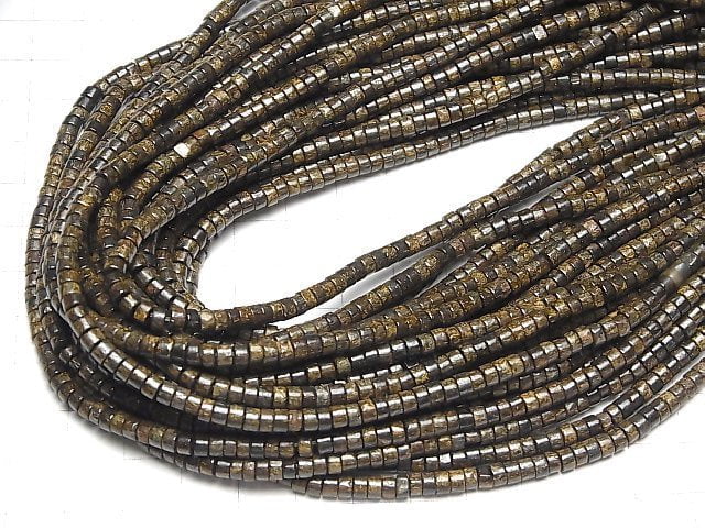 [Video] Bronzite Roundel (Heishi )4x4x2mm 1strand beads (aprx.15inch/37cm)