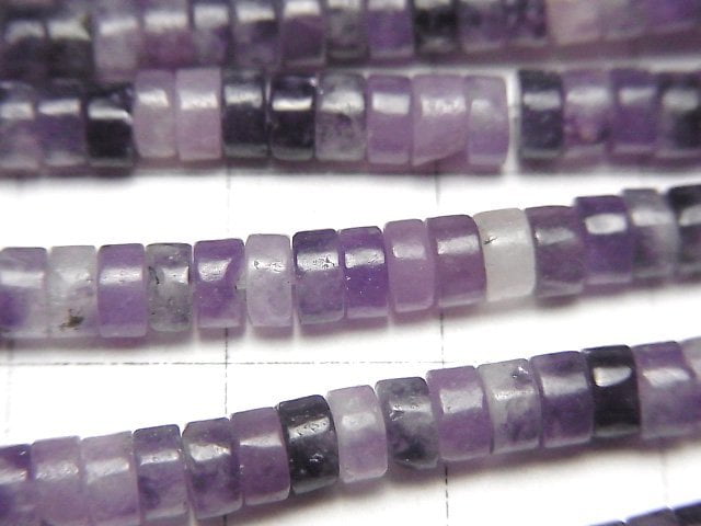 [Video] Lepidolite AA+ Roundel (Heishi )4x4x2mm 1strand beads (aprx.14inch/35cm)