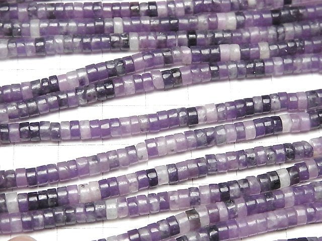 [Video] Lepidolite AA+ Rondelle (Heishi )4x4x2mm 1strand beads (aprx.14inch/35cm)