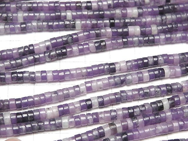 [Video] Lepidolite AA+ Roundel (Heishi )4x4x2mm 1strand beads (aprx.14inch/35cm)