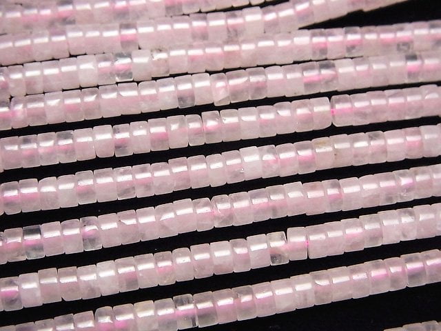 [Video] Rose Quartz AA+ Rondelle (Heishi )4x4x2mm 1strand beads (aprx.15inch/36cm)