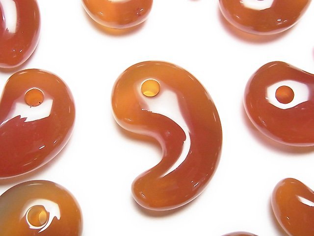 Carnelian, Comma Shaped Gemstone Beads