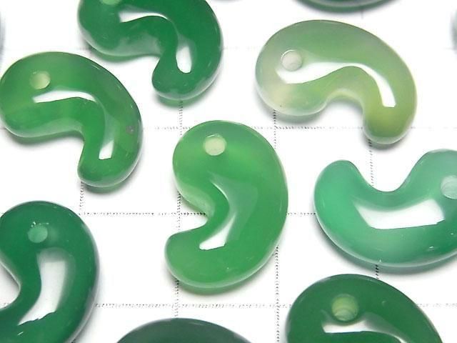 [Video] Green Onyx AAA Comma Shaped Bead 18x12mm 3pcs