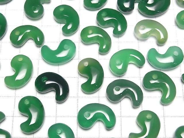 [Video] Green Onyx AAA Comma Shaped Bead 18x12mm 3pcs