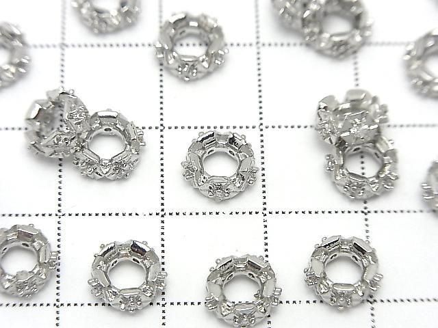 [Video] Metal parts Rondelle 8x8x3mm Silver color (with CZ) 2pcs
