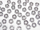 [Video]Metal parts Rondelle 8x8x3mm Silver color (with CZ) 2pcs