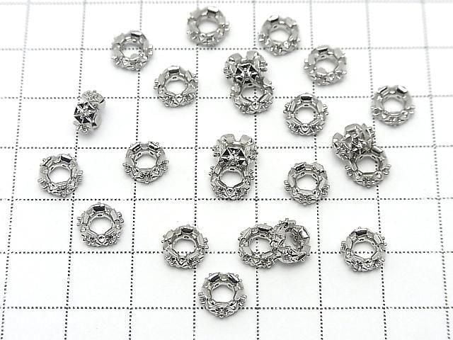 [Video] Metal parts Rondelle 8x8x3mm Silver color (with CZ) 2pcs