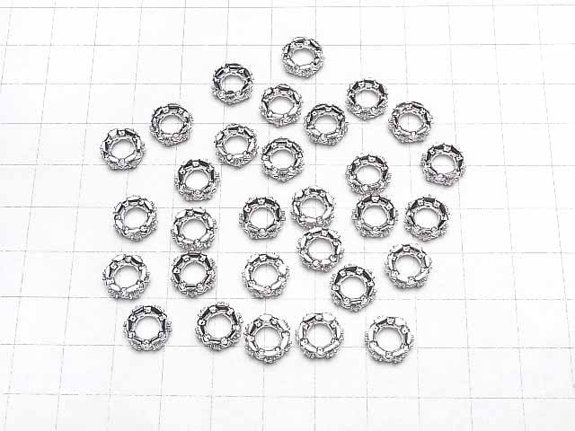 [Video]Metal parts Roundel 10x10x4mm Silver color (with CZ) 2pcs