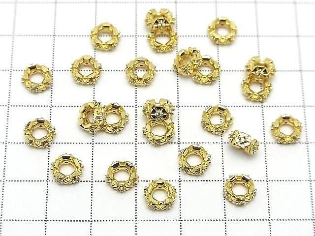 [Video] Metal parts Rondelle 8x8x3mm Gold color (with CZ) 2pcs