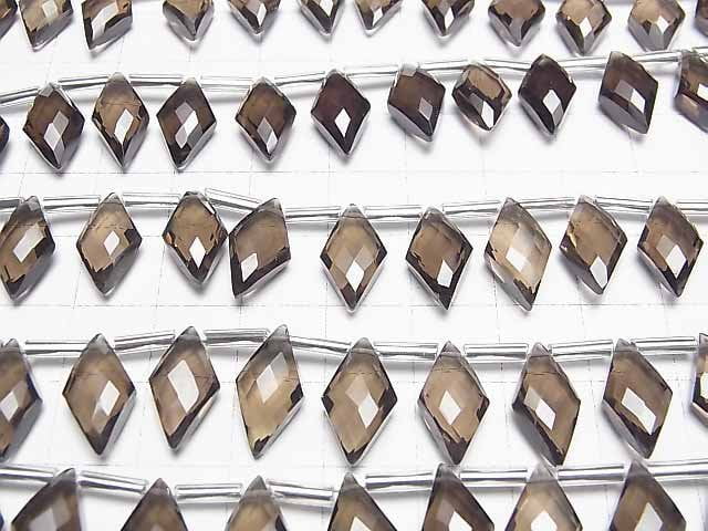 [Video]High Quality Smoky Quartz AAA Diamond Shape 15x8mm half or 1strand (12pcs )