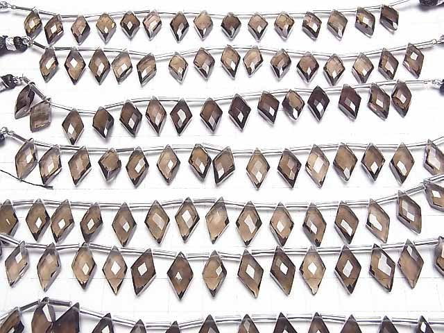 [Video]High Quality Smoky Quartz AAA Diamond Shape 15x8mm half or 1strand (12pcs )